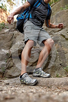 Injured knee of middle aged caucasian man