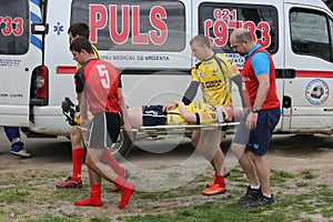 Injured rugby player