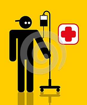 Injured worker with drip