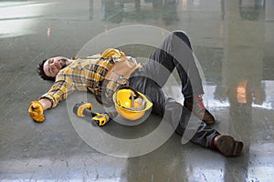 Injured Worker Laying on Floor