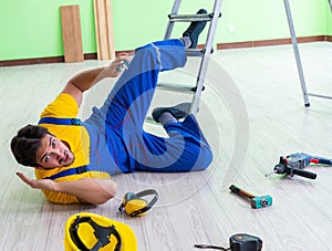 Injured worker at the work site