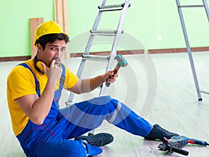 Injured worker at the work site