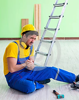 Injured worker at the work site