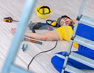 Injured worker at the work site