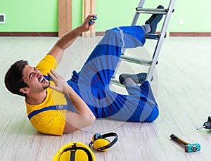 Injured worker at the work site