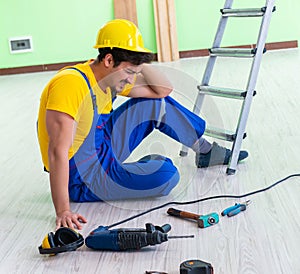 Injured worker at the work site