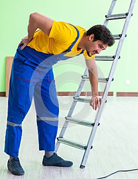 Injured worker at the work site