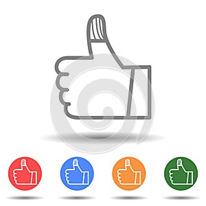 Injured wounded bandage finger icon vector logo