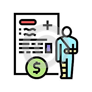 injuries allowance color icon vector illustration