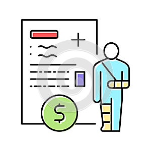 injuries allowance color icon vector illustration