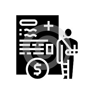 injuries allowance glyph icon vector illustration