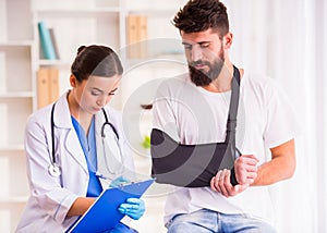 Injury man in doctor