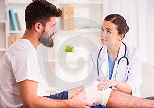 Injury man in doctor
