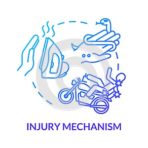 Injury mechanism and accident factors concept icon