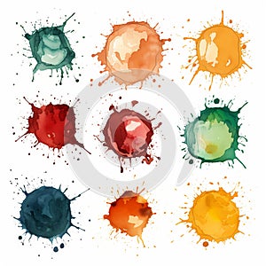 Ink blots with splattered ink