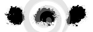 Ink blots. Vector set of isolated black stains