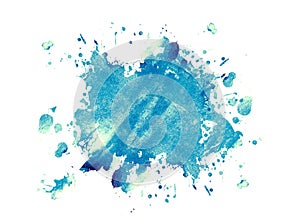 Ink blue blot photo