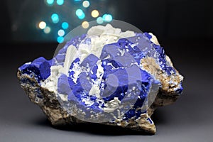 Ink Blue Lazurite With White Forsterite Specimen