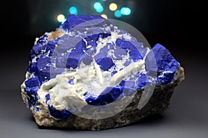 Ink Blue Lazurite With White Forsterite Specimen