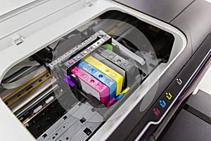 An ink cartridge or inkjet cartridge is a component of an inkjet printer photo