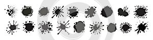 Ink drops, blots, splashes vector set isolated.