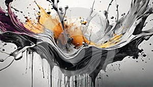 Ink Explosion: Abstract Monochrome Splatters