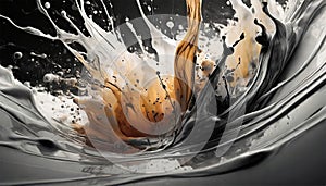 Ink Explosion: Abstract Monochrome Splatters