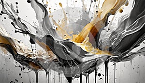 Ink Explosion: Abstract Monochrome Splatters