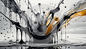 Ink Explosion: Abstract Monochrome Splatters