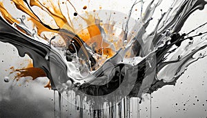 Ink Explosion: Abstract Monochrome Splatters