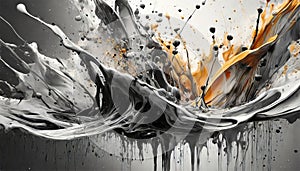 Ink Explosion: Abstract Monochrome Splatters