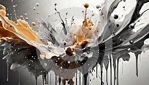 Ink Explosion: Abstract Monochrome Splatters