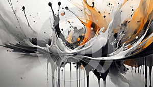 Ink Explosion: Abstract Monochrome Splatters