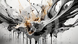 Ink Explosion: Abstract Monochrome Splatters