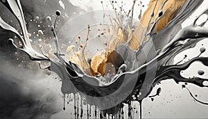 Ink Explosion: Abstract Monochrome Splatters