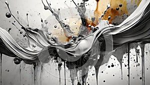 Ink Explosion: Abstract Monochrome Splatters