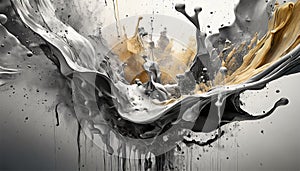 Ink Explosion: Abstract Monochrome Splatters