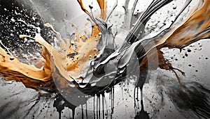 Ink Explosion: Abstract Monochrome Splatters