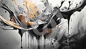 Ink Explosion: Abstract Monochrome Splatters