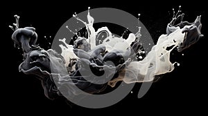 Ink Explosion: Abstract Monochrome Splatters