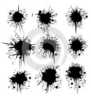 Ink grunge splat swirly collection