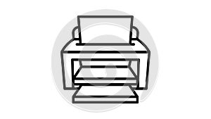 Ink jet printer icon animation