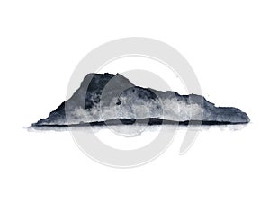 Ink landscape mountain fog . Traditional oriental. asia art style.isolated on a white background
