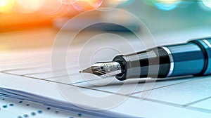 Ink Meets Paper: A Fountain Pen Poised for Creation photo