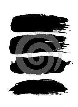 Brush stroke, black paint, ink brush stroke, brush, line or texture. Vector paintbrush set. Grunge design elements. photo