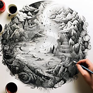 Ink Pen Drawings Of Imaginary Landscapes Inspired By Cristina Mcallister