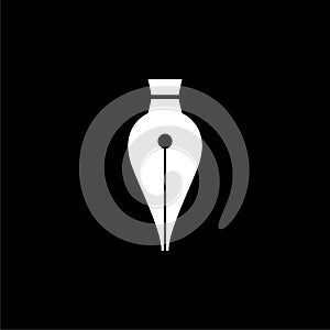 Ink pen isolated icon on black background