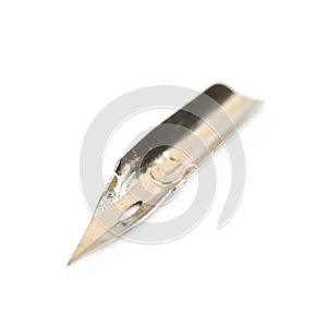 Ink pen metal nib isolated