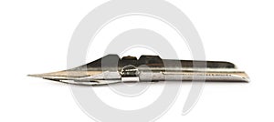 Ink pen metal nib isolated