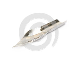 Ink pen metal nib isolated